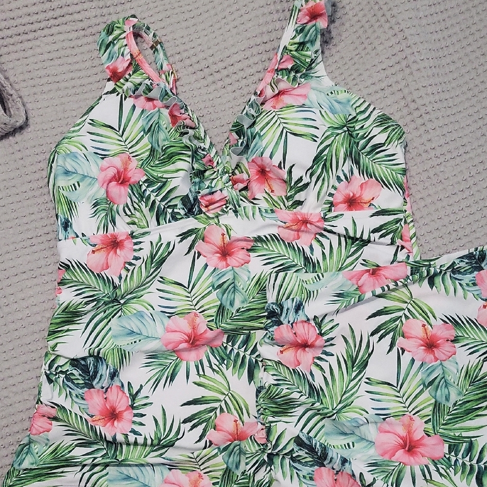 Tropical Floral Print Dress